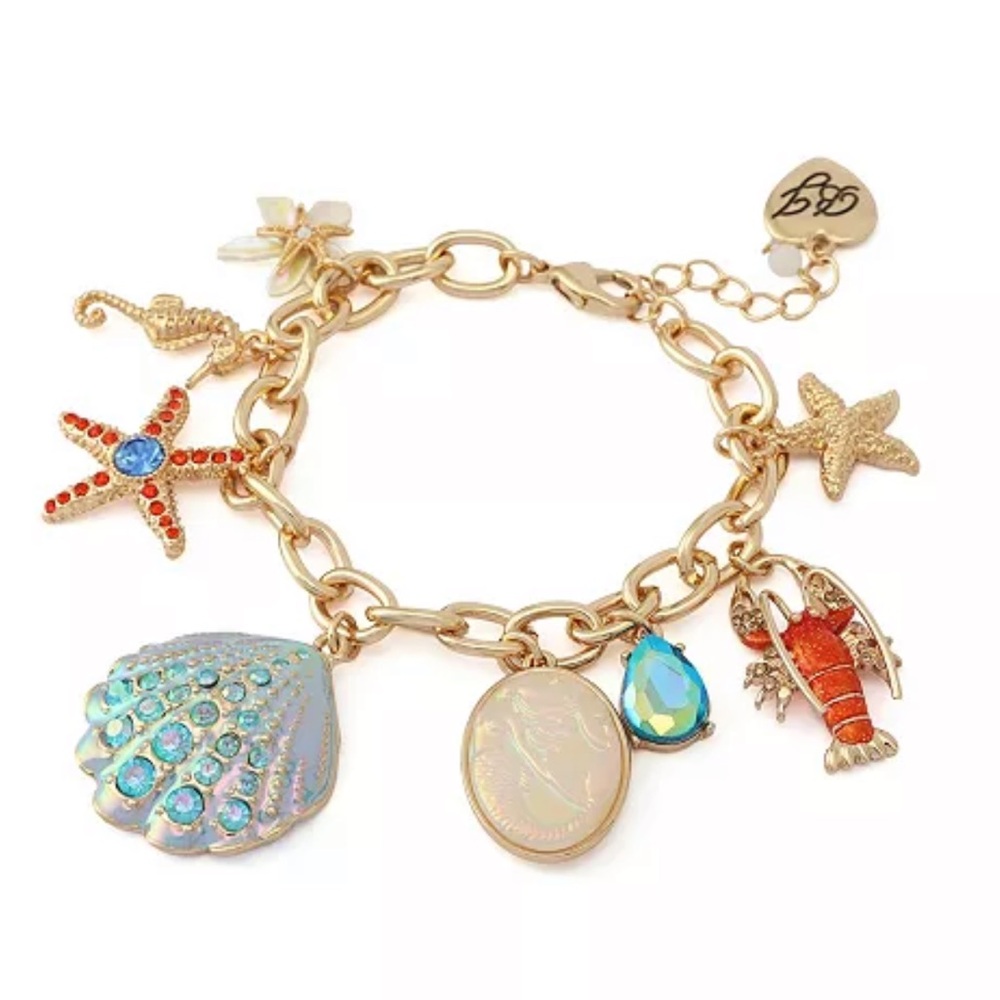 Betsey Johnson SEALIFE CHARM FLEX BRACELET BLUE